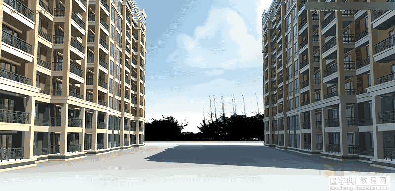 3DMAX给室外建筑楼房单体渲染效果日景教程20