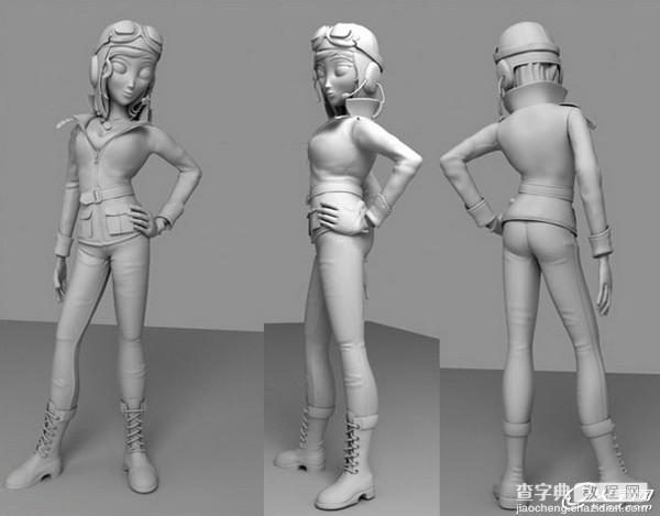 3DSMAX制作可爱漂亮的卡通女飞行员角色7