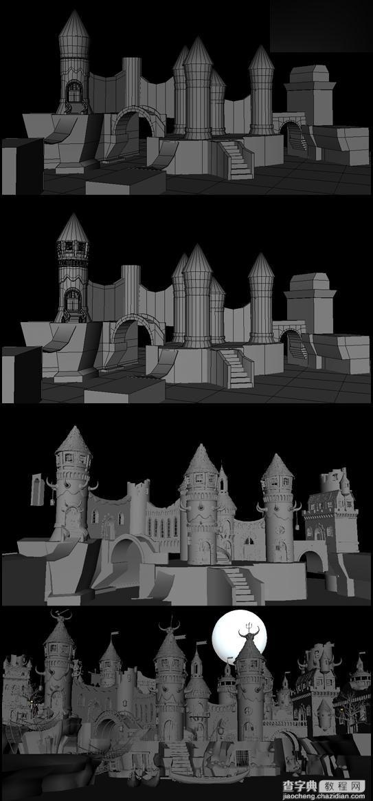 MAYA渲染Orc City场景制作思路和一些技巧介绍3