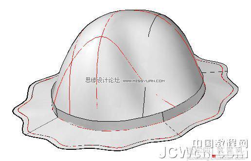 AutoCAD 2011教程：用曲面命令制作一顶三维帽子建模12