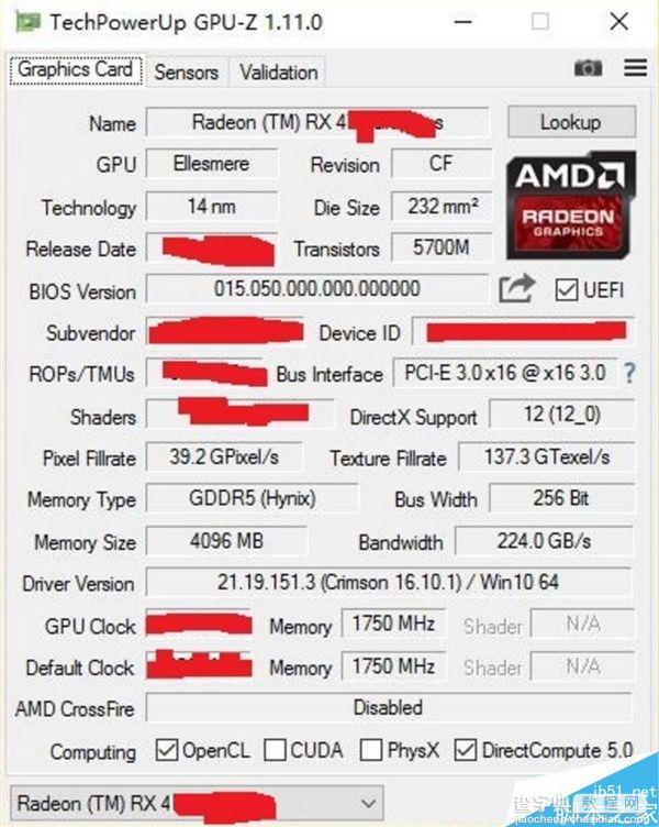 AMD RX 470D跑分/规格确认:售价1100元左右4