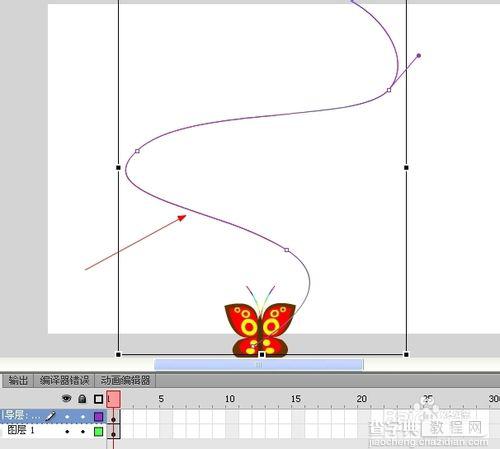 Flash引导层动画实例：引导线制作飞舞的蝴蝶7