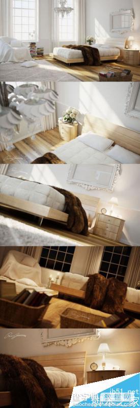 3ds Max打造清新风格的白色卧室20