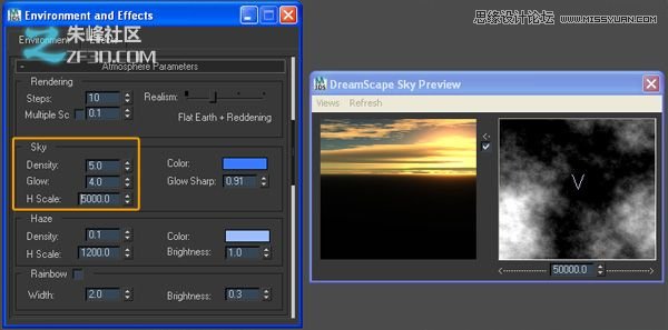 3dmax使用梦景创建一个美丽的日落场景教程7