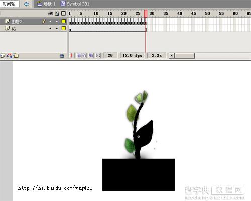Flash实例：制作树叶逐渐展开动画5