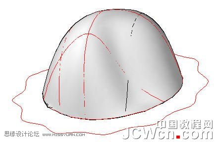 AutoCAD 2011教程：用曲面命令制作一顶三维帽子建模6