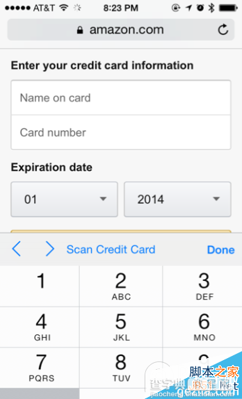 iOS8测试版新功能 Safari应用可拍照扫描信用卡1