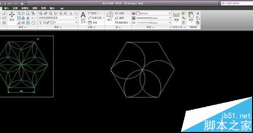 CAD怎么做一个六角镶花的图形?8