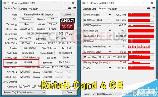 AMD RX 480 4GB显存版本成功解锁8GB 附解锁方法5
