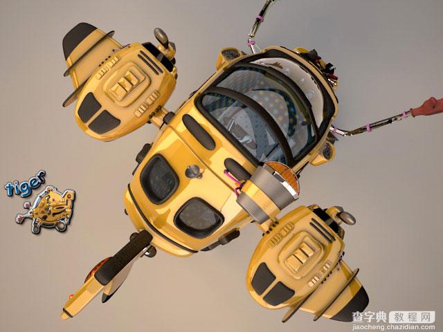 3DSMAX打造逼真的卡通小黄蜂飞行器4