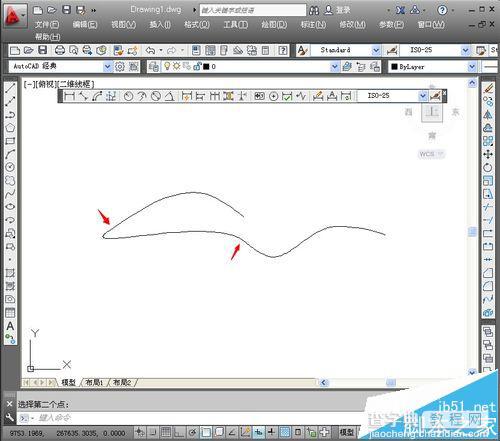 CAD两条曲线怎么很自然的平滑连接成波浪线呢?4