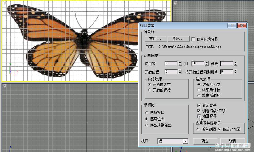 3D max制作蝴蝶舞动的GIF动画效果4
