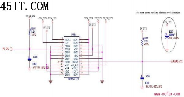 45CMV主板电源部分电路图1