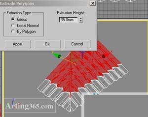3d max教程：用poly方法制作有瓦的房顶5