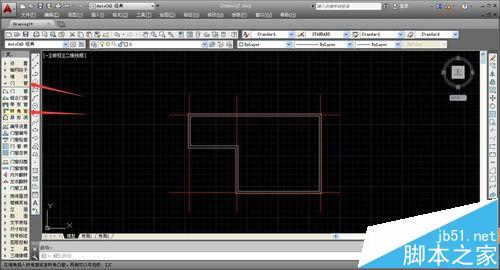 CAD建筑图纸中怎么绘制转角窗和轴网墙?10