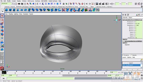 maya nurbs制作高精度生物模型——人物头部模型详解8