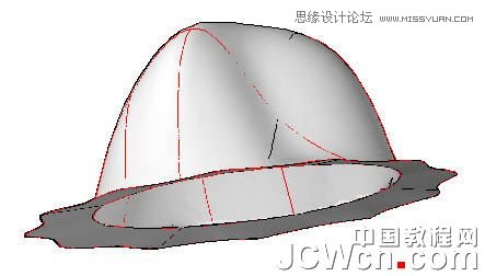 AutoCAD 2011教程：用曲面命令制作一顶三维帽子建模10