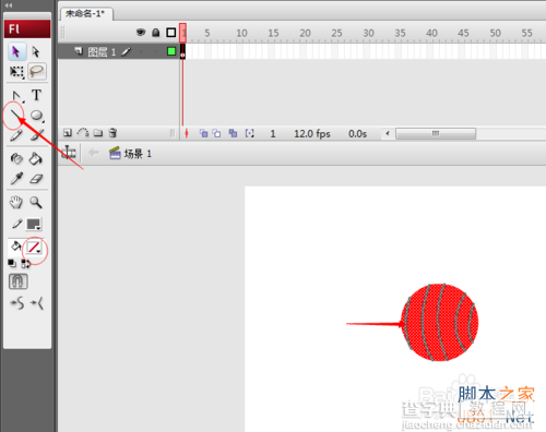 在flash中制作一个篮球落地的动画效果3