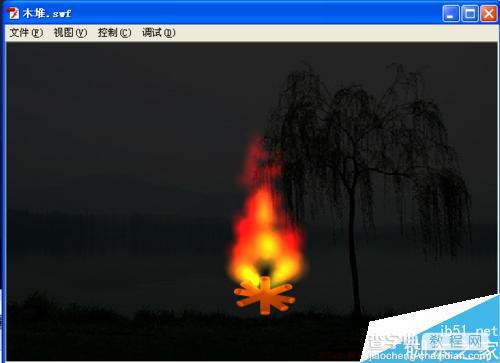 Flash制作黑夜燃烧的火堆27