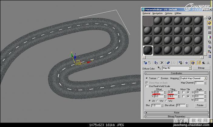 教你用3DSMAX简单制作弯曲的马路贴图6