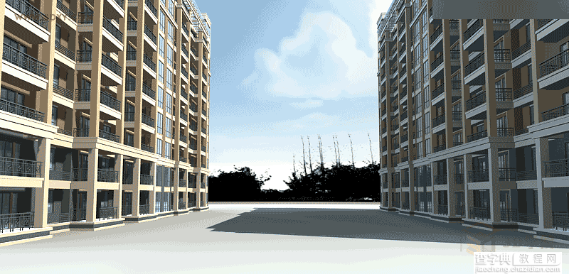 3DMAX给室外建筑楼房单体渲染效果日景教程17