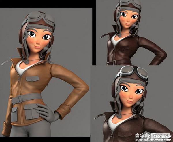 3DSMAX制作可爱漂亮的卡通女飞行员角色13
