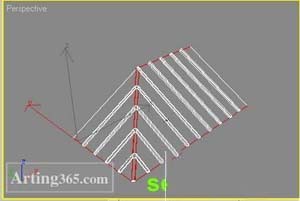 3d max教程：用poly方法制作有瓦的房顶1