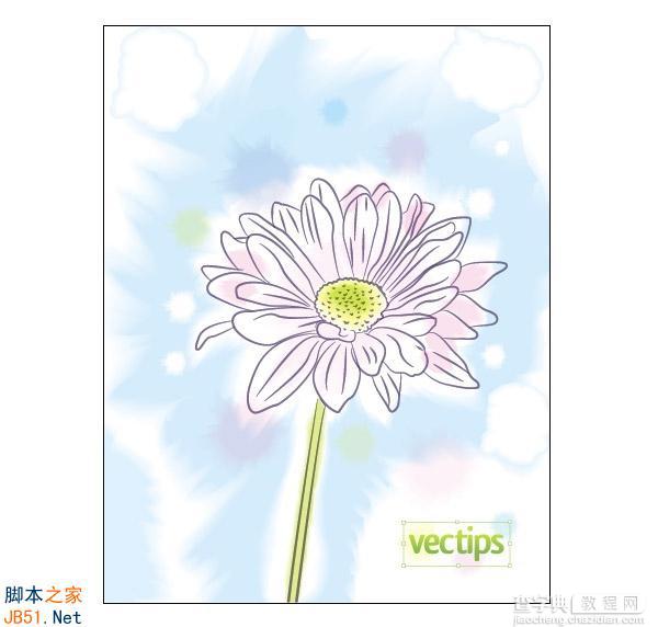 Illustrator(AI)模仿真实花朵绘制出具有水彩矢量效果的花卉图实例介绍1