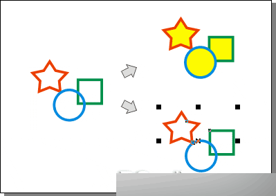 CorelDRAW 12之对象的群组与造型的方法2