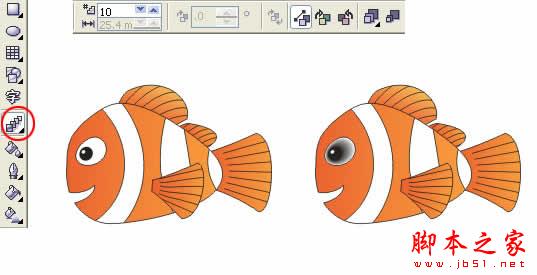 Coreldraw绘制海底总动员之小鱼Nemo8