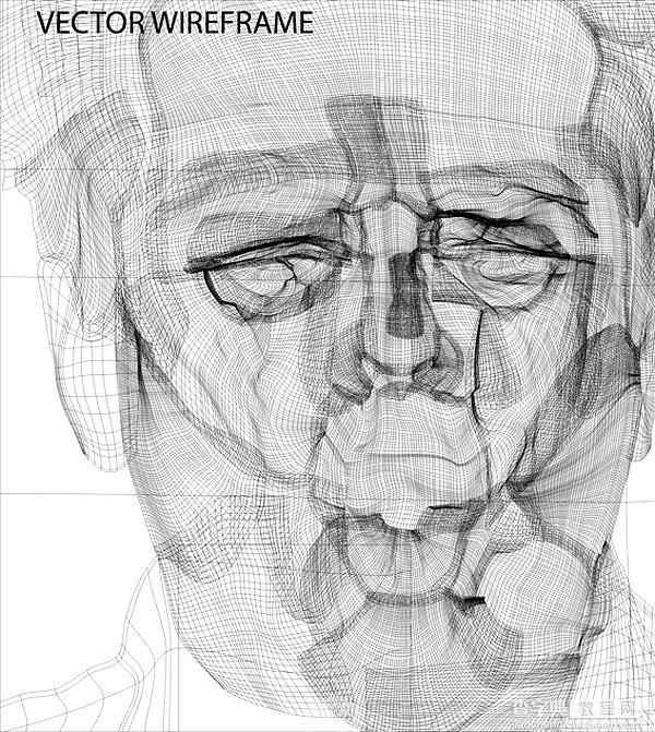 AI渐变网格制作Jack Nicholson的肖像2