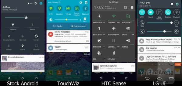 Android 5.0原生系统/TouchWiz/HTC Sense/LG UI界面对比4