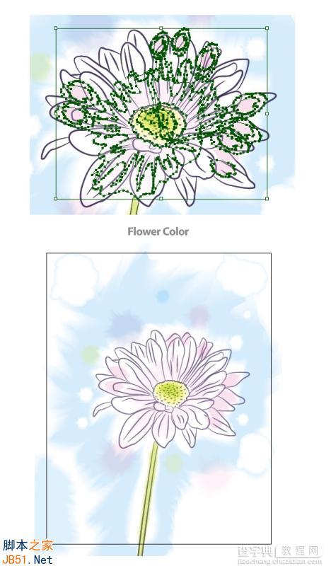 Illustrator(AI)模仿真实花朵绘制出具有水彩矢量效果的花卉图实例介绍20
