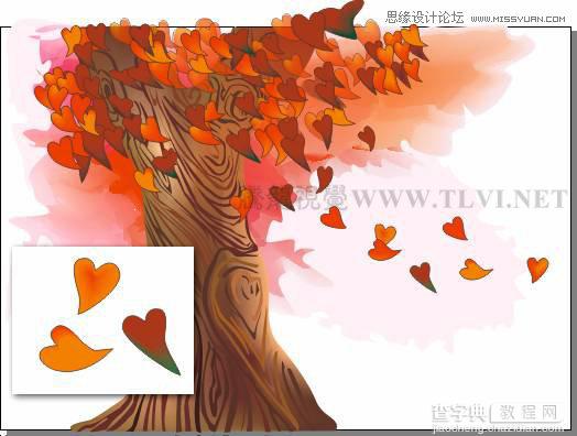 CorelDRAW绘制漫天飞舞的火红秋季枫叶教程13