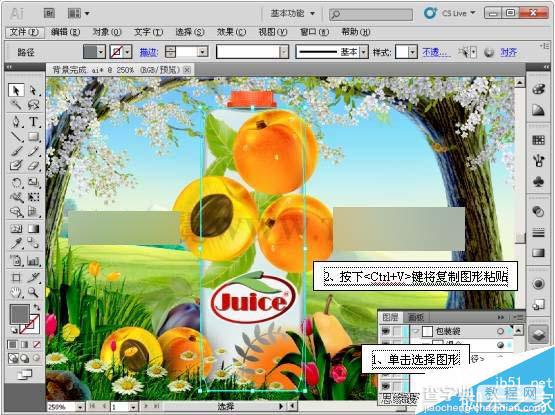 AI CS5利用蒙版功能制作超漂亮的果汁海报20