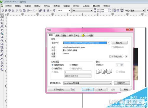 cdr怎么设置打印选项?CorelDRAW X3打印的设置方法2
