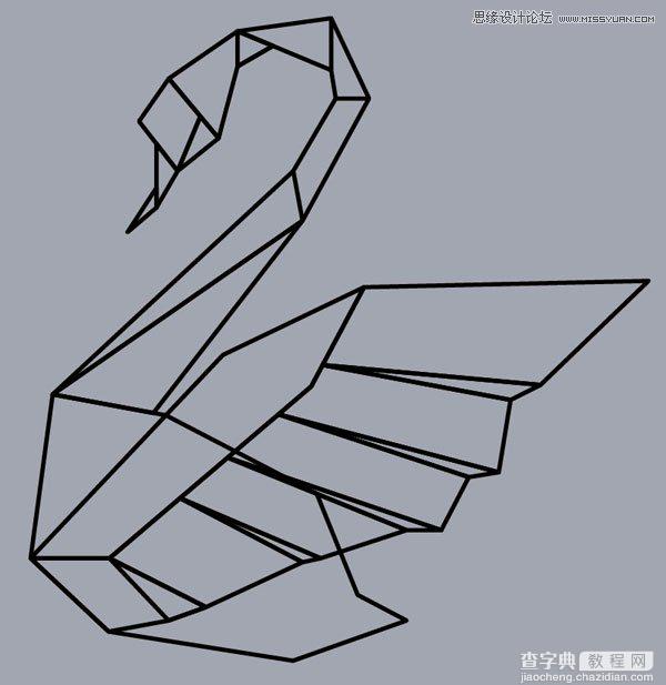 Illustrator创建数字折纸风格的白天鹅图标教程5