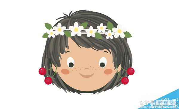AI绘制一个吃着西瓜的可爱小女孩插画22