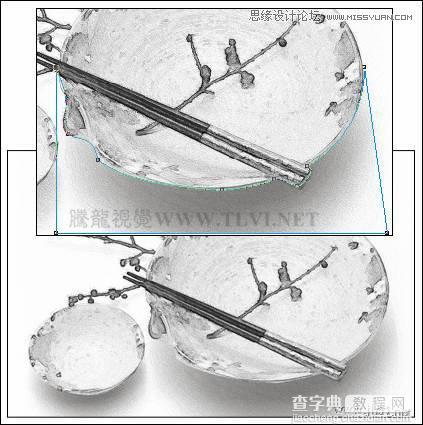 CorelDRAW(CDR)设计绘制中国风水彩效果的盘子和筷子实例教程17