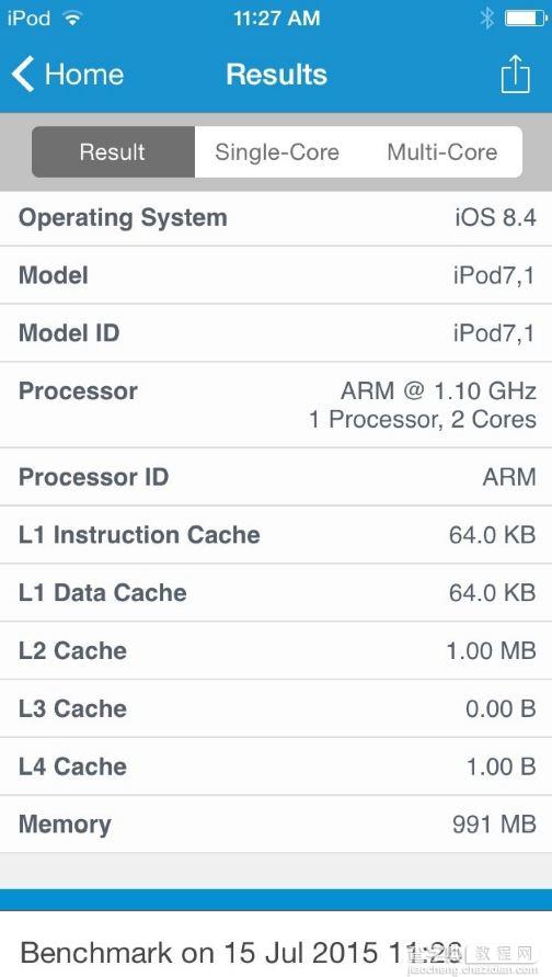 新iPod Touch跑分出炉 比iPhone6弱15%3