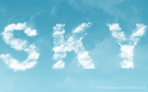 Photoshop打造非常清爽的云彩字1