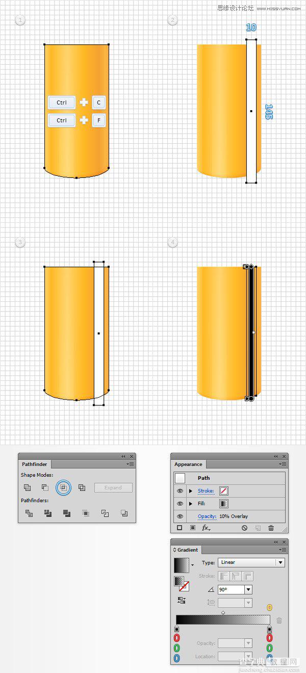 Illustrator利用网格工具设计金黄色的芥末文字效果9