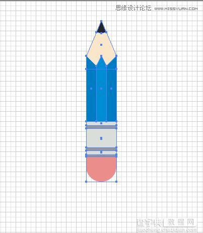 Illustrator cs5 艺术画笔绘制弯曲的铅笔14