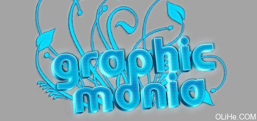 Photoshop 漂亮的蓝色花纹水晶字15