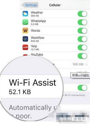 iPhone中WiFi助理怎么设置 WiFi助理打开及关闭方法3