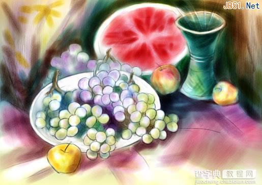 Painter实现手绘各种水果水彩画实例教程8