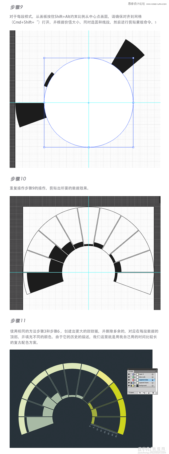 用Illustrator创建一个圆形风格的数据圆形（信息图表）4