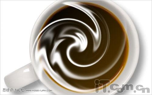 Photoshop扭曲滤镜制作牛奶混和咖啡的效果图13