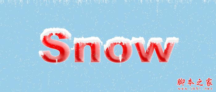 photoshop利用滤镜及图层样式制作简单的积雪浮雕红色字1