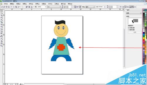 coreldraw怎么绘制漫画人物?cdrX3利用完美形状绘制公仔的教程10